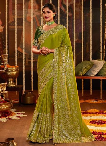 Green Colour Sulakshmi Celebration New Latest Designer Dola Silk Heavy Exclusive Festive Wear Saree Collection 7604